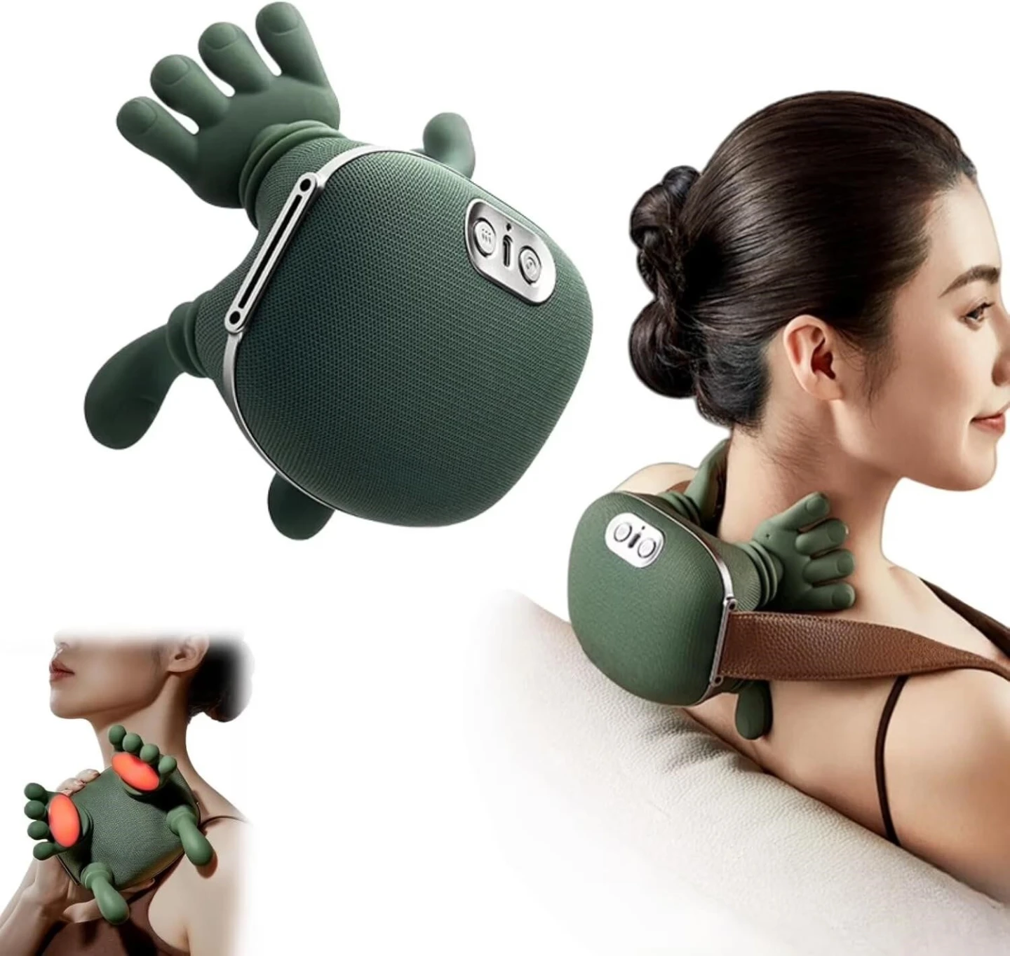 Neck Massager with Hand-Shaped Rollers