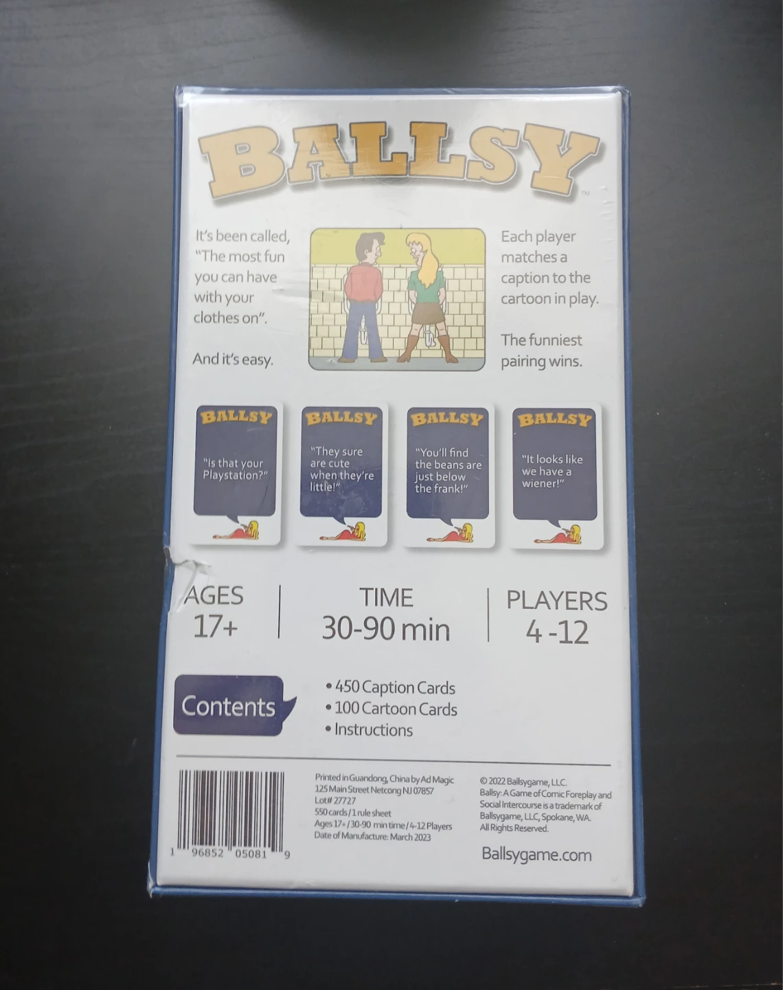 BALLSY A Game of Foreplay and Social Intercourse Board Game - photo 2