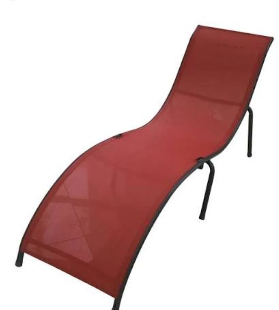 Red Mesh Chaise Lounge Chair
