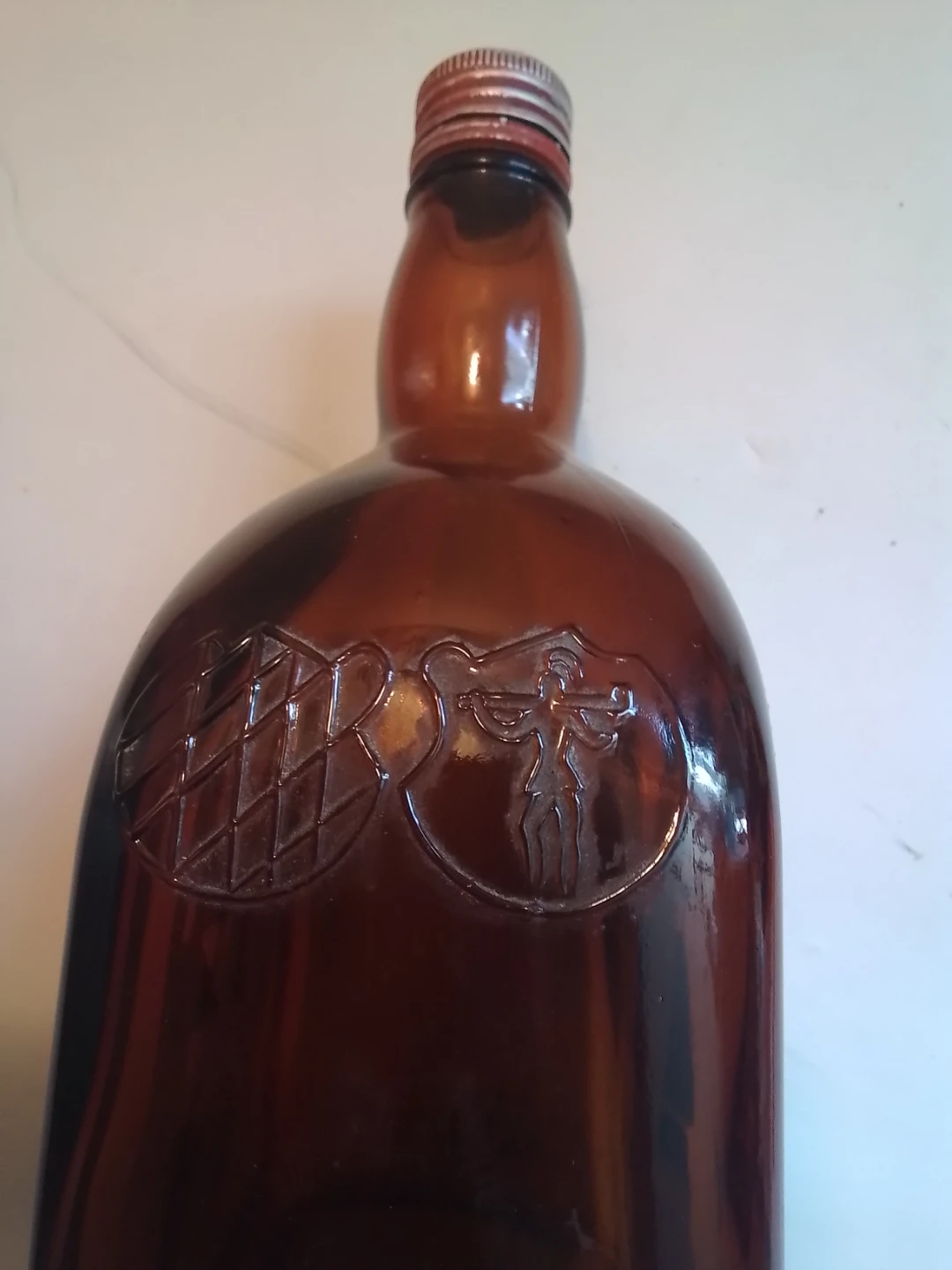 Vintage  Glass Bottle with Anton Hiemerschmid München Engraving - photo 3
