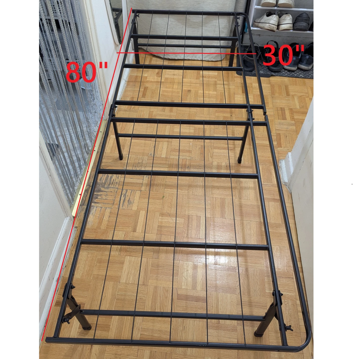 Size Narrow Twin 80x30" Portable Folding Metal Platform Bed