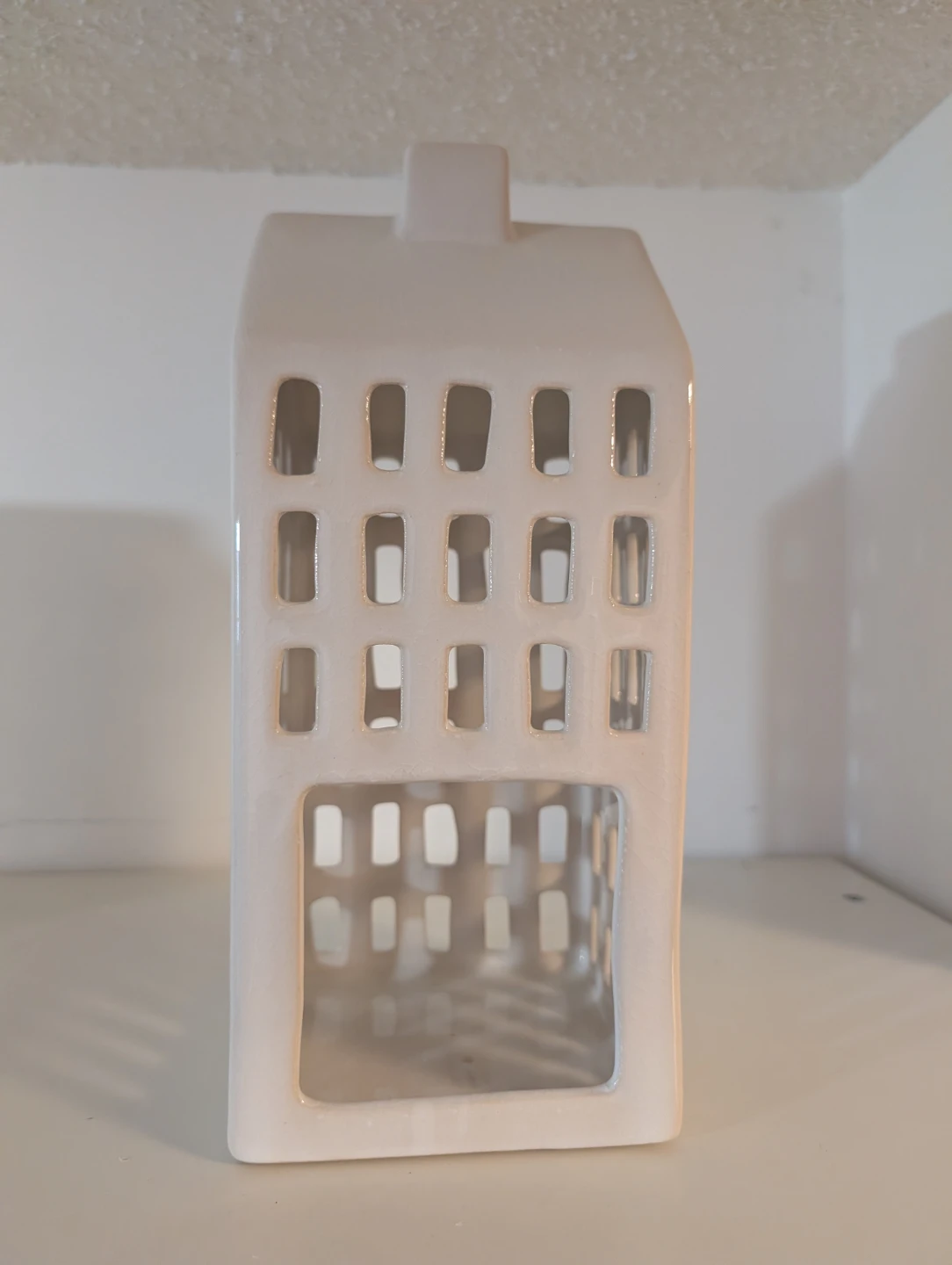 White Ceramic House Tealight Holder