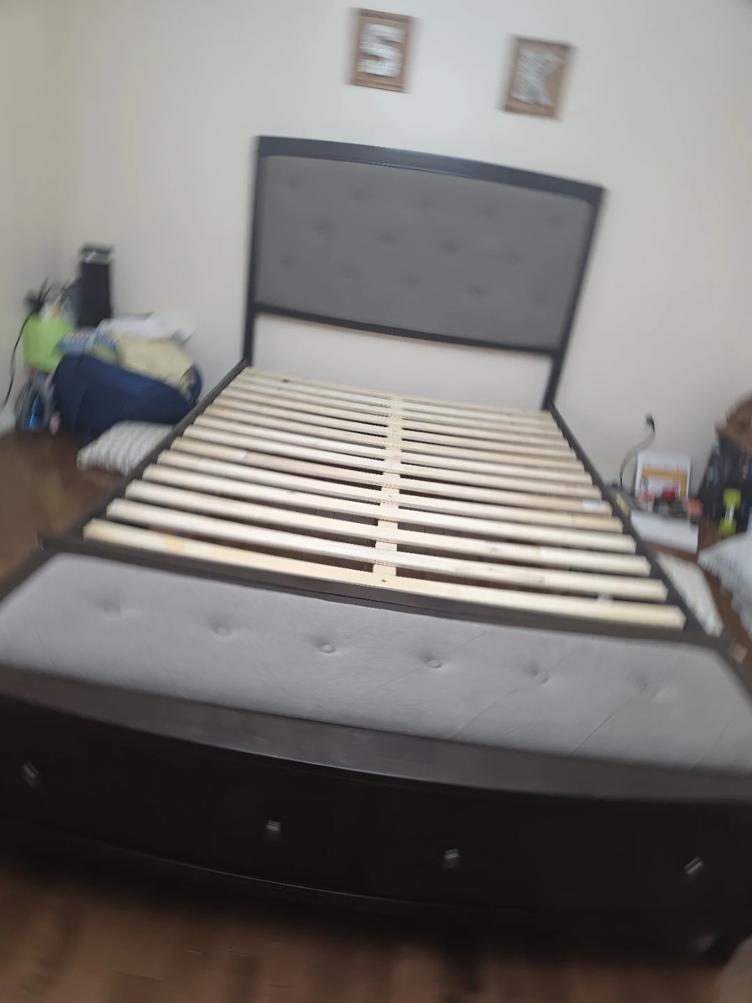 King/Queen Bedframe with Headboard and Footboard Bench - photo 2