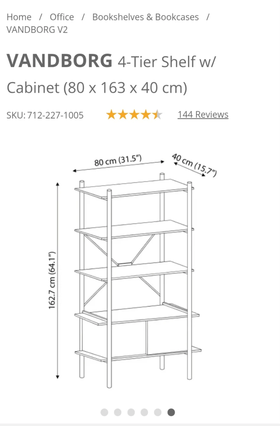 Tall Wooden Bookshelf with Black Frame - photo 2