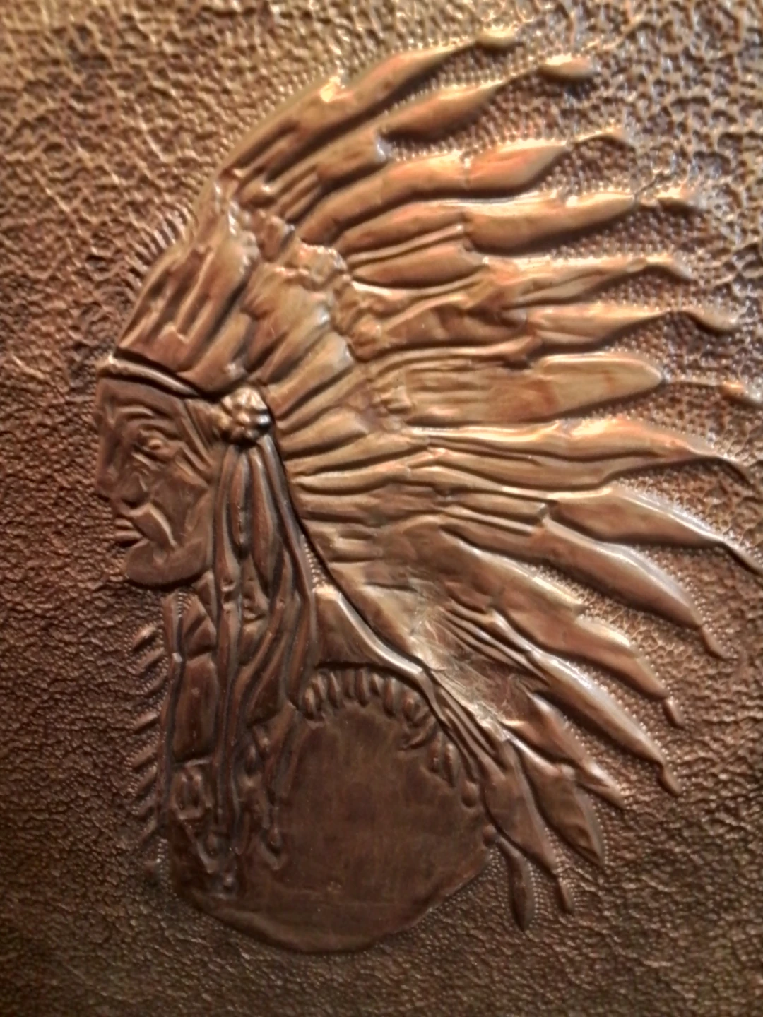 Chief Red Bull Copper Relief Wall Art - photo 2
