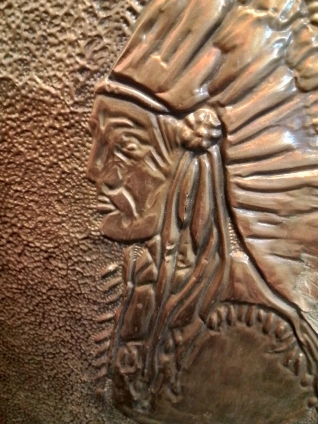 Chief Red Bull Copper Relief Wall Art - photo 3