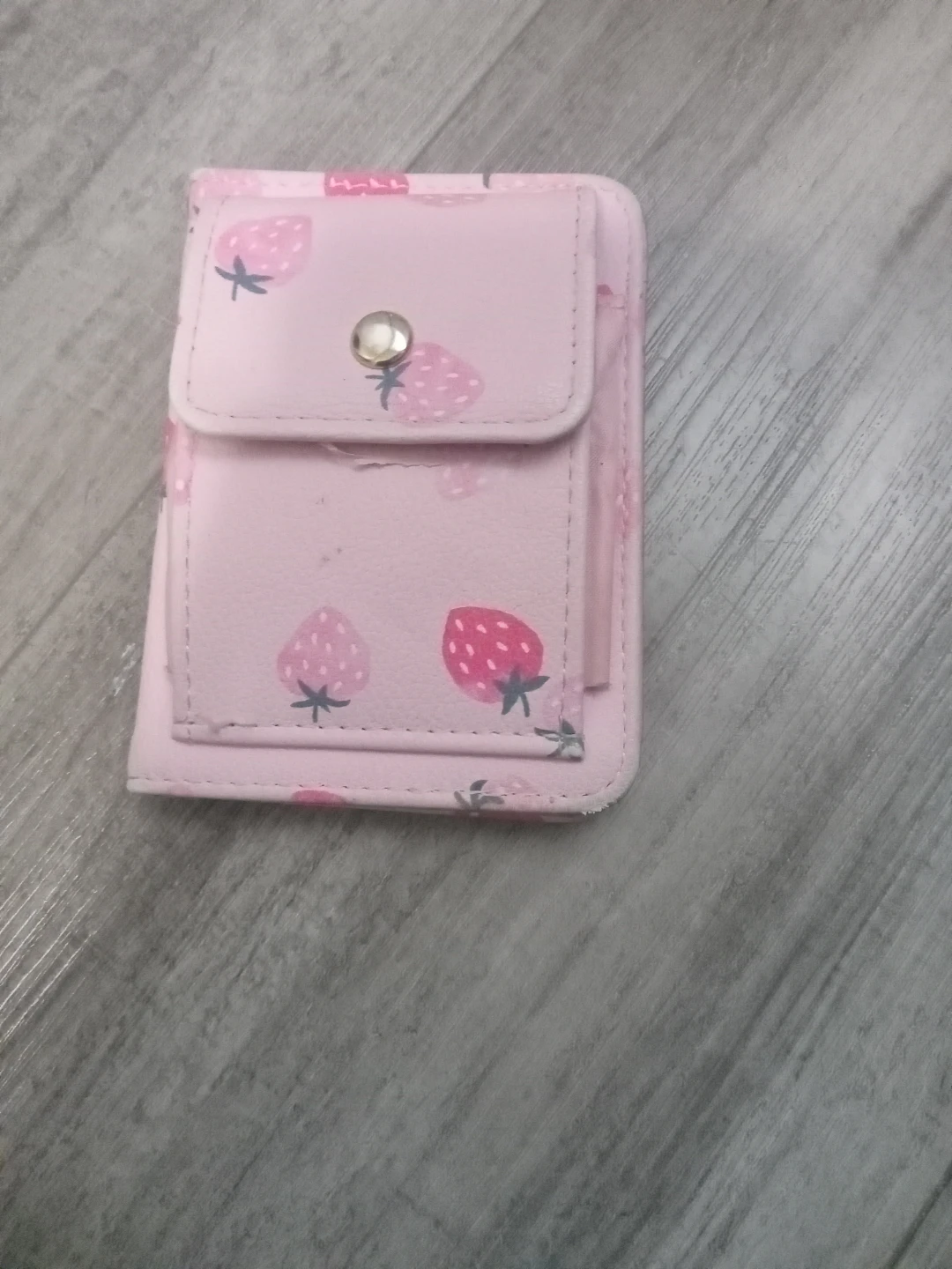 Pink Strawberry Card Holder with Lanyard