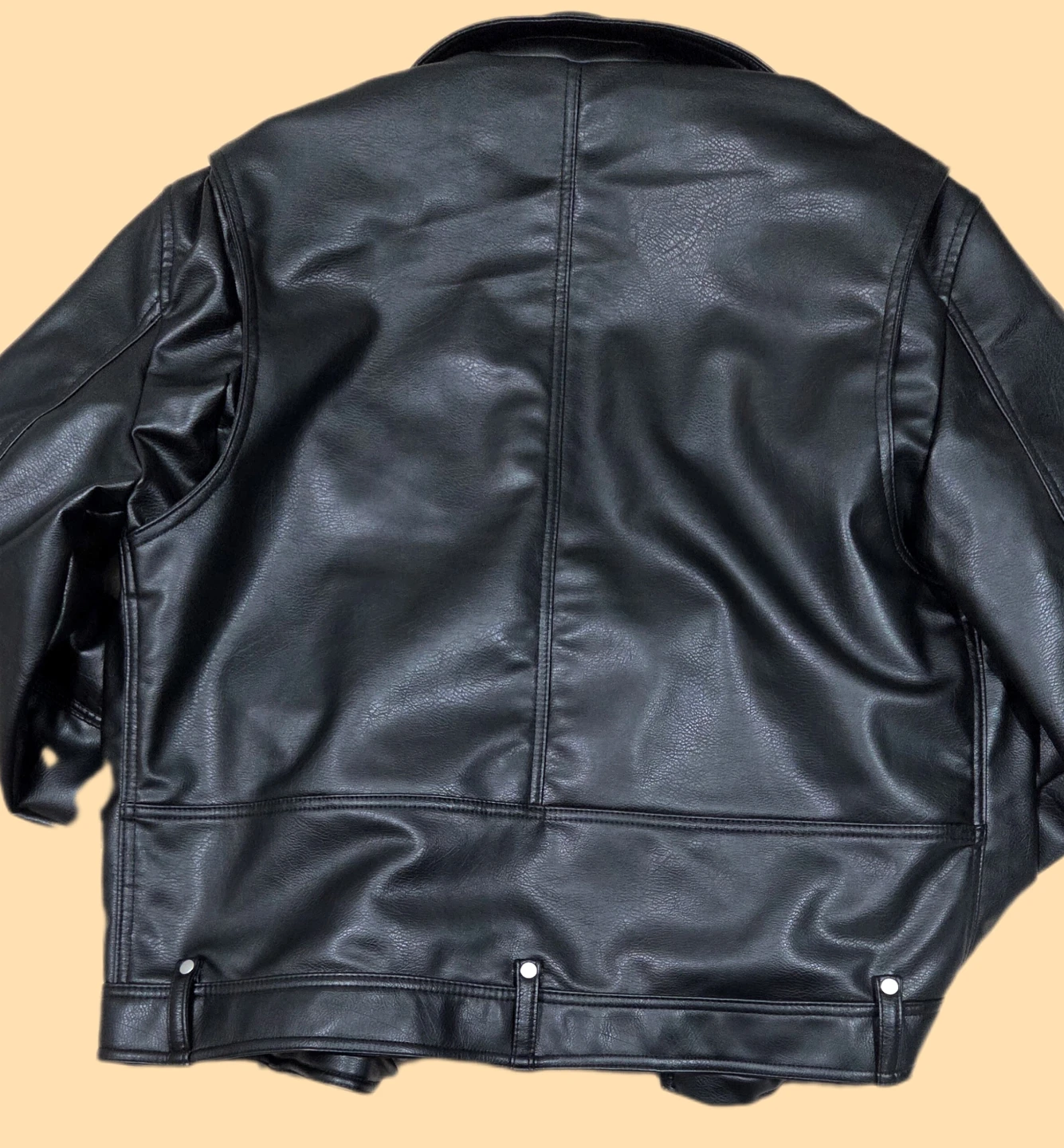 ZARA Black Faux Leather Moto Jacket - photo 2