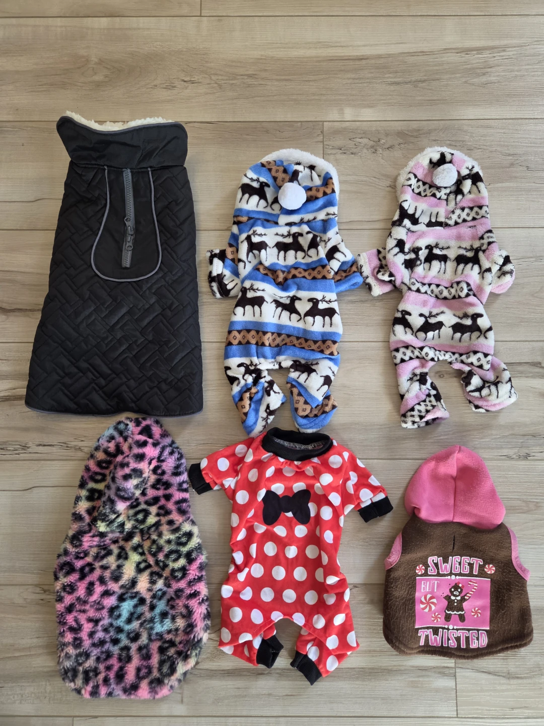 Bundle of 6 Pet Dog Outfits Size Small & Medium