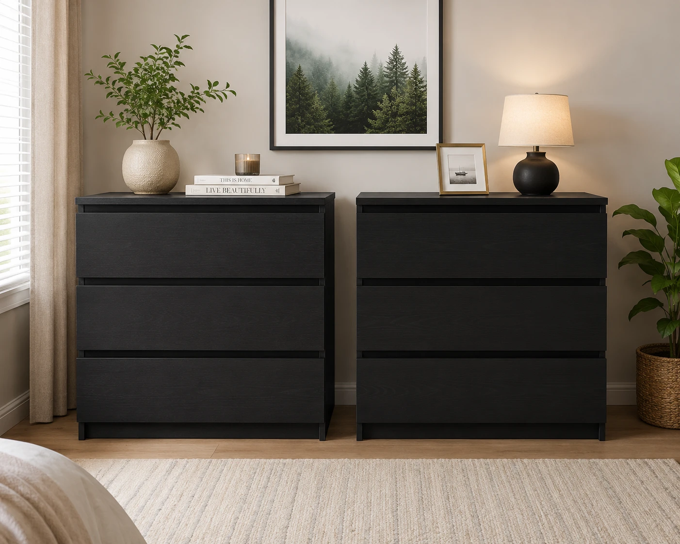 2 Black ikea nightstands - photo 2