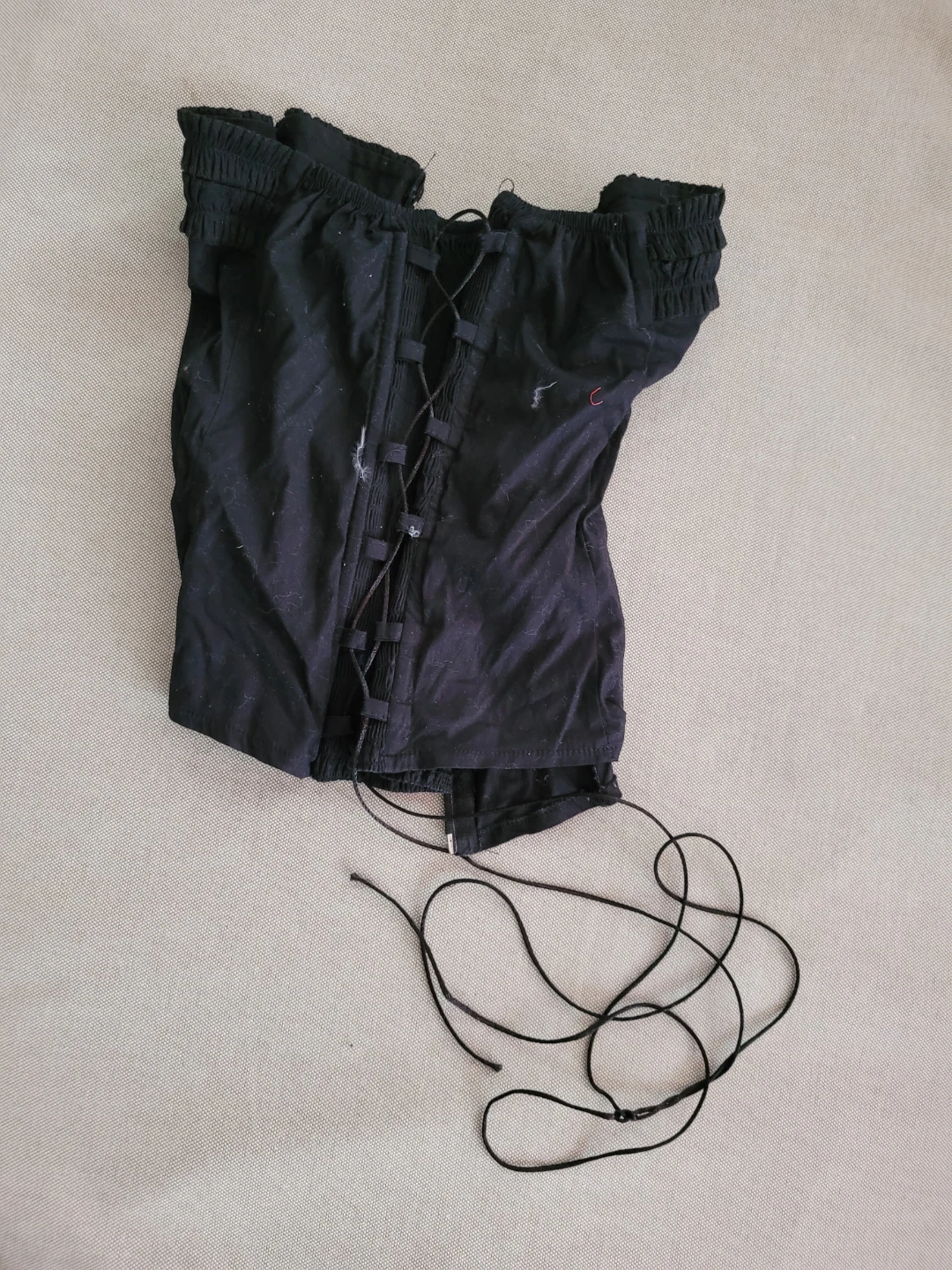 Black Corset Top with Lace-Up Back