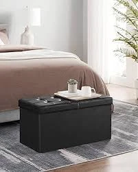 (BRAND NEW) Black Modern Storage Ottoman Bench