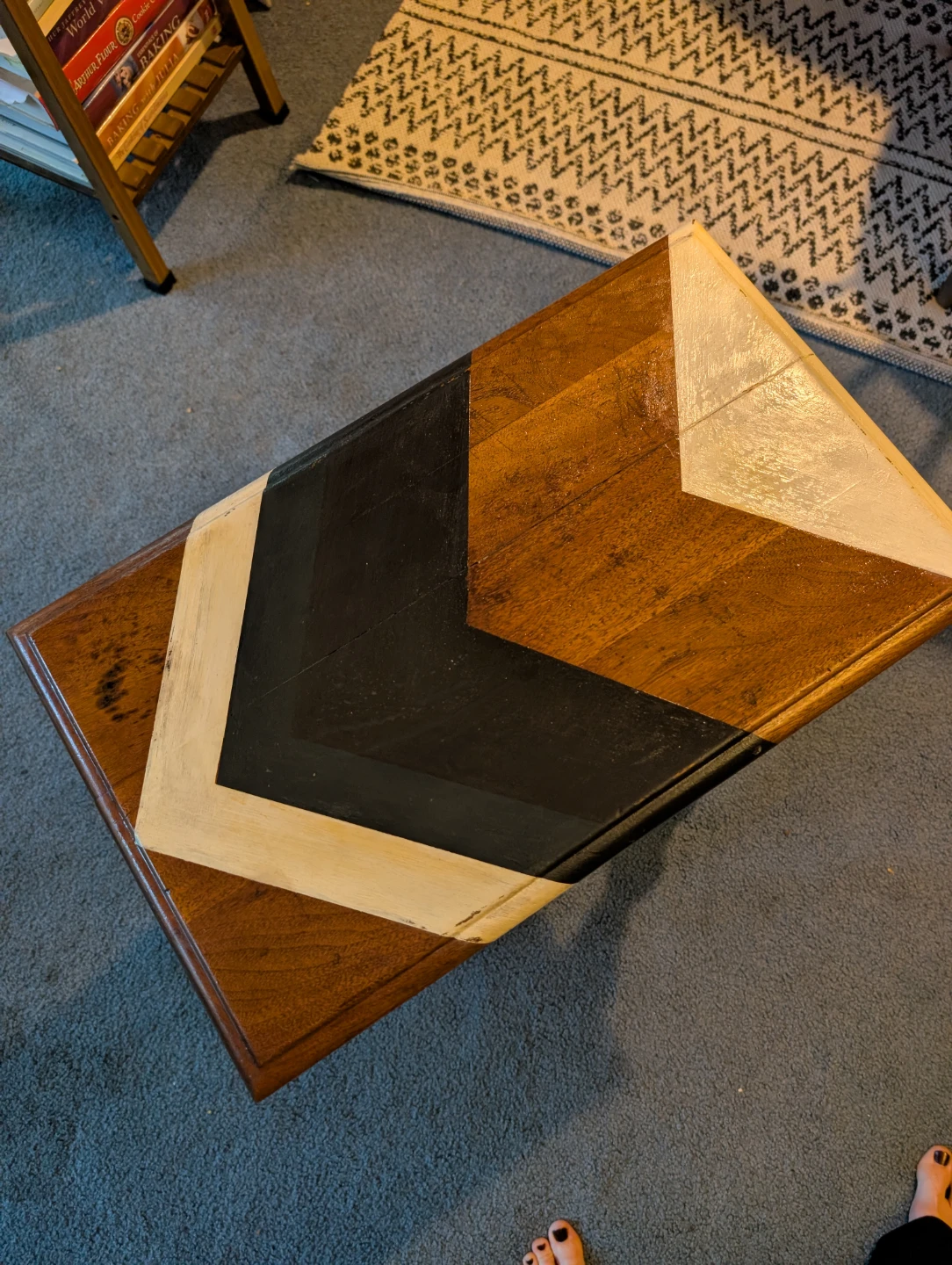 Wooden Side Table with Decorative Top - photo 2