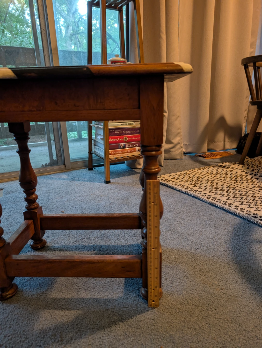 Wooden Side Table with Decorative Top - photo 3