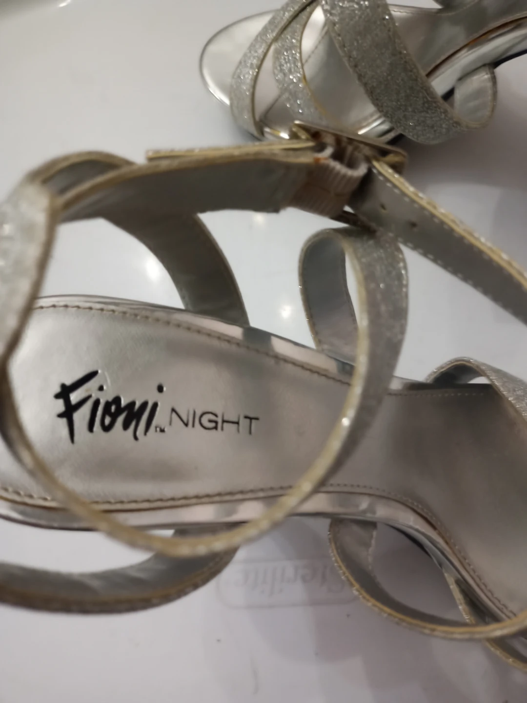 Fioni Night Silver Glitter Heels - Size 7.5 - photo 5