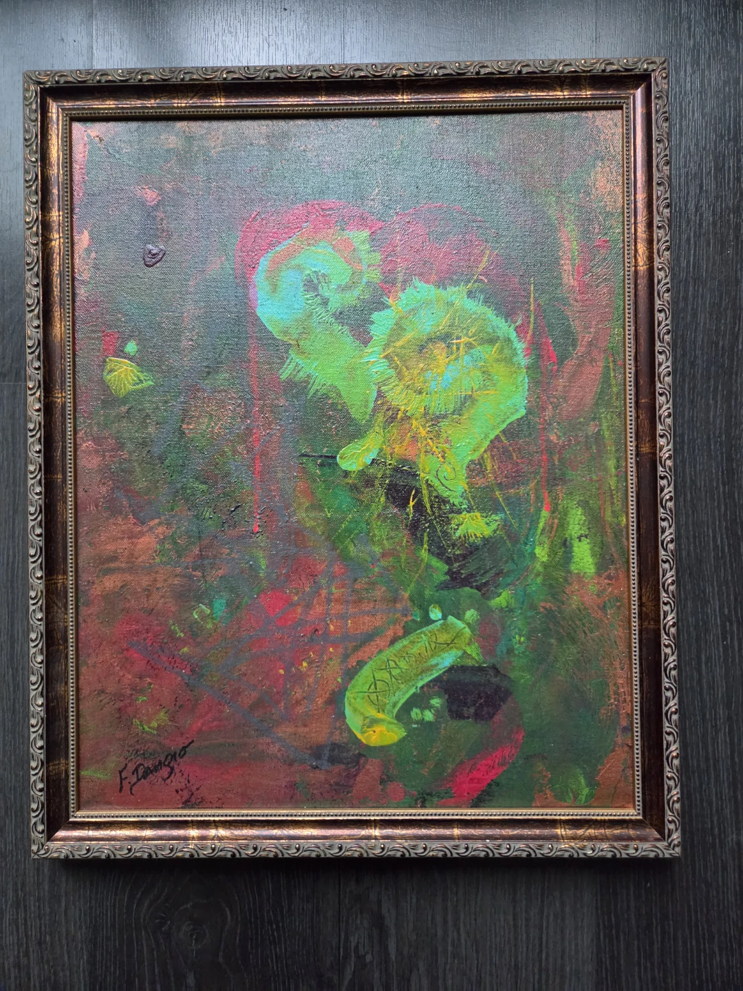 Abstract Painting "Heart Beat" by F. Dansereau (With COA)