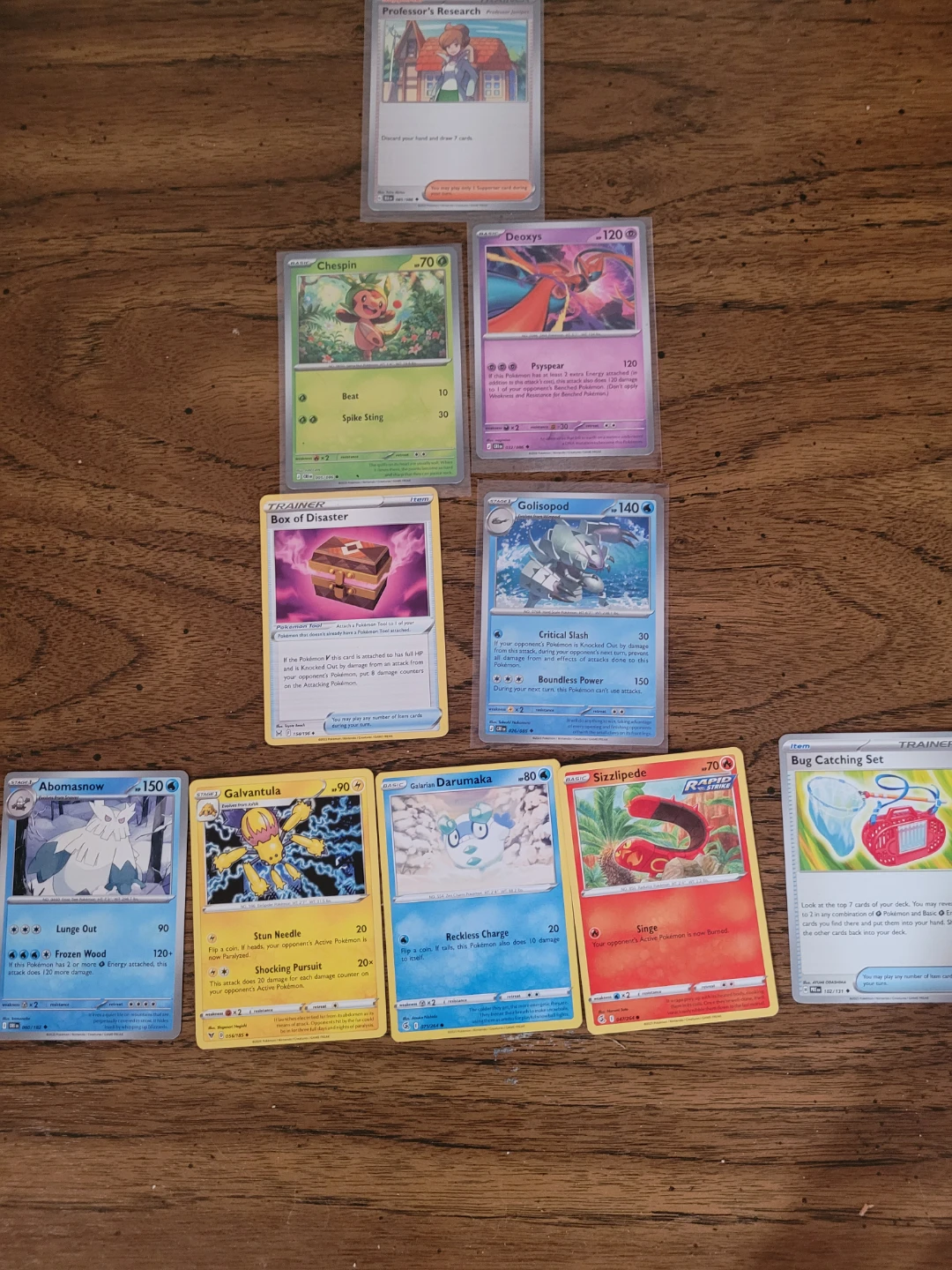 Newly pulled Pokémon cards