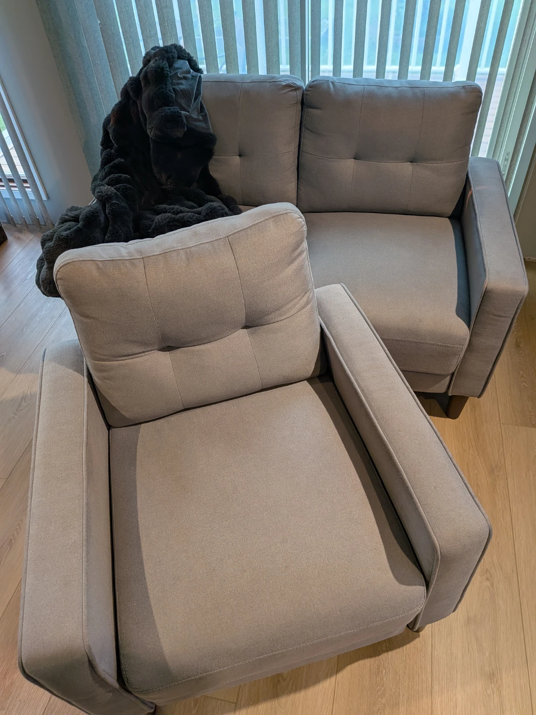 Small Grey Sofa and Chair- Easy to Disassemble