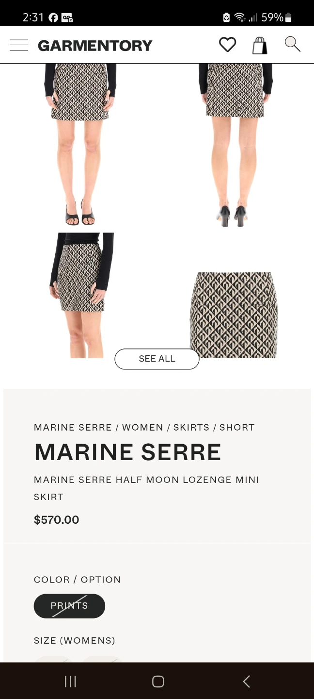 Marine Serre Half Moon Lozenge Mini Skirt