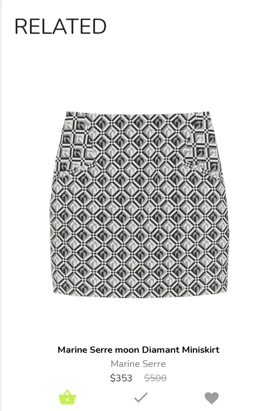 Marine Serre Half Moon Lozenge Mini Skirt - photo 2