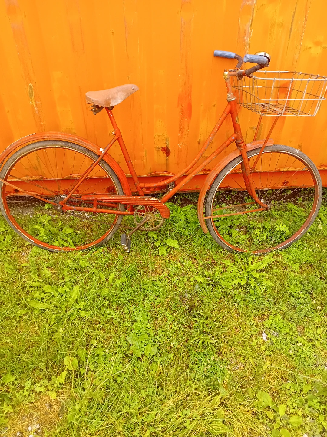 Vintage Red Cruiser Bicycle with Front Basket