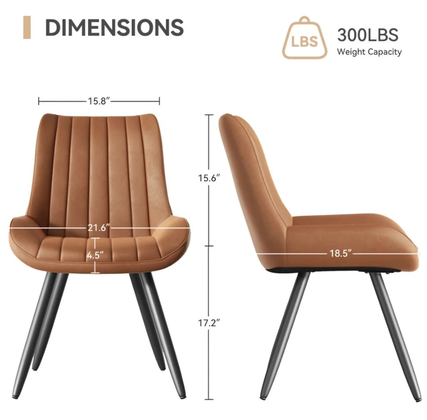 Set of 4 Brown Velvet Dining Chairs - photo 2