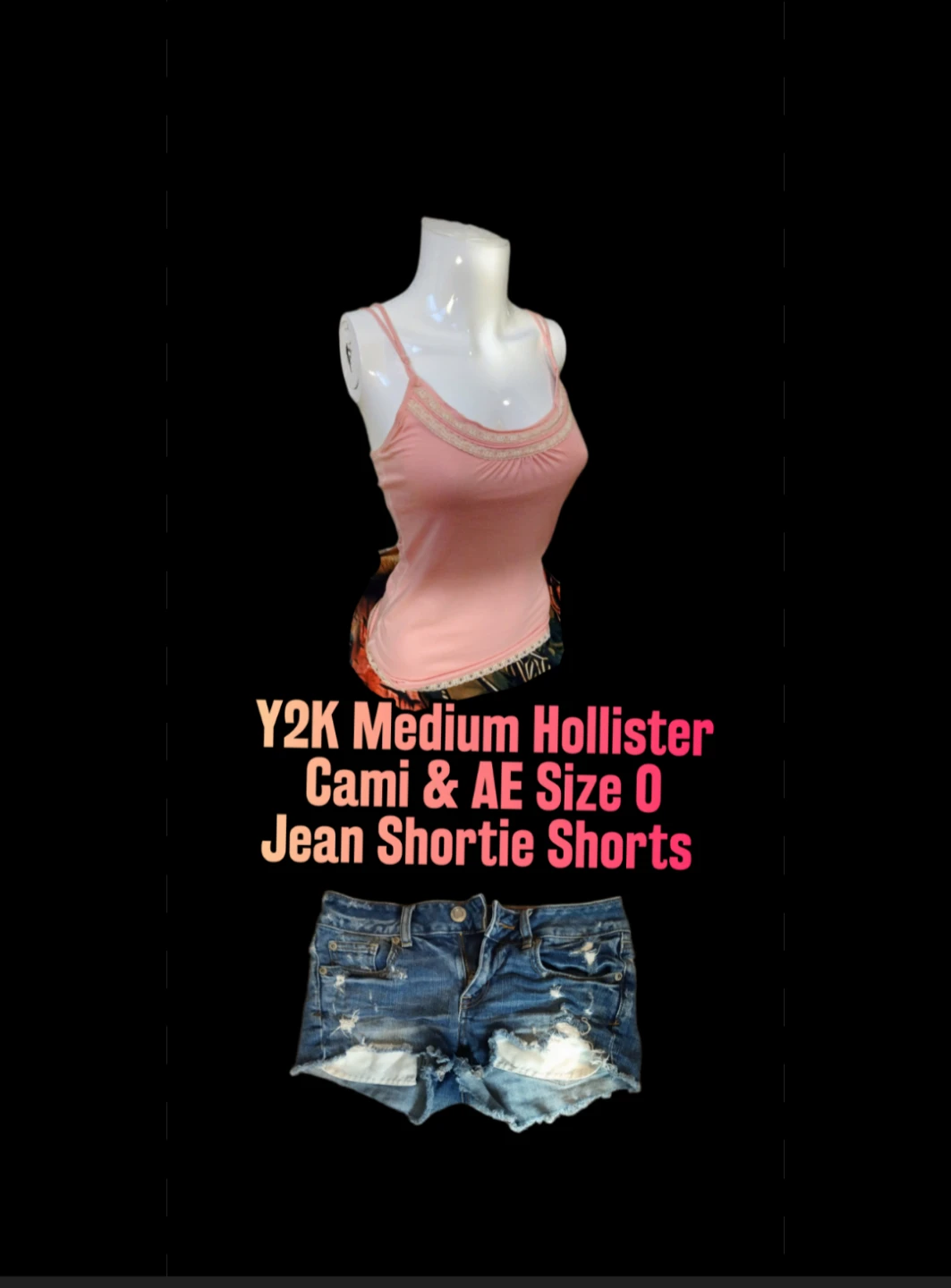 Y2K Outfit Hollister Tank and AE Sz 0 Shorts Outfit