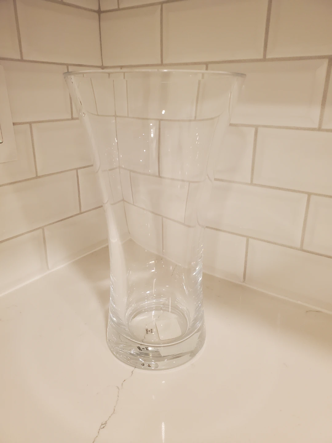 Clear Glass Trumpet Vase - Made in Turkey