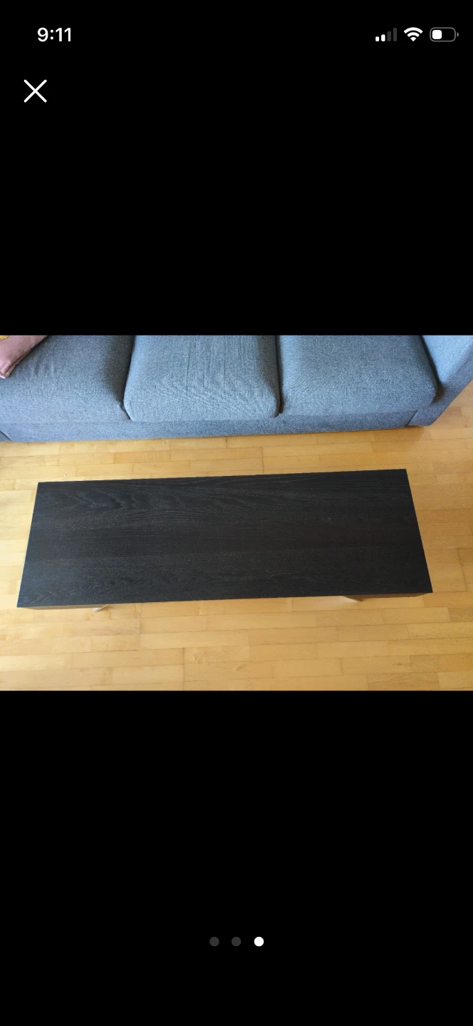 Modern Black Coffee Table with Storage