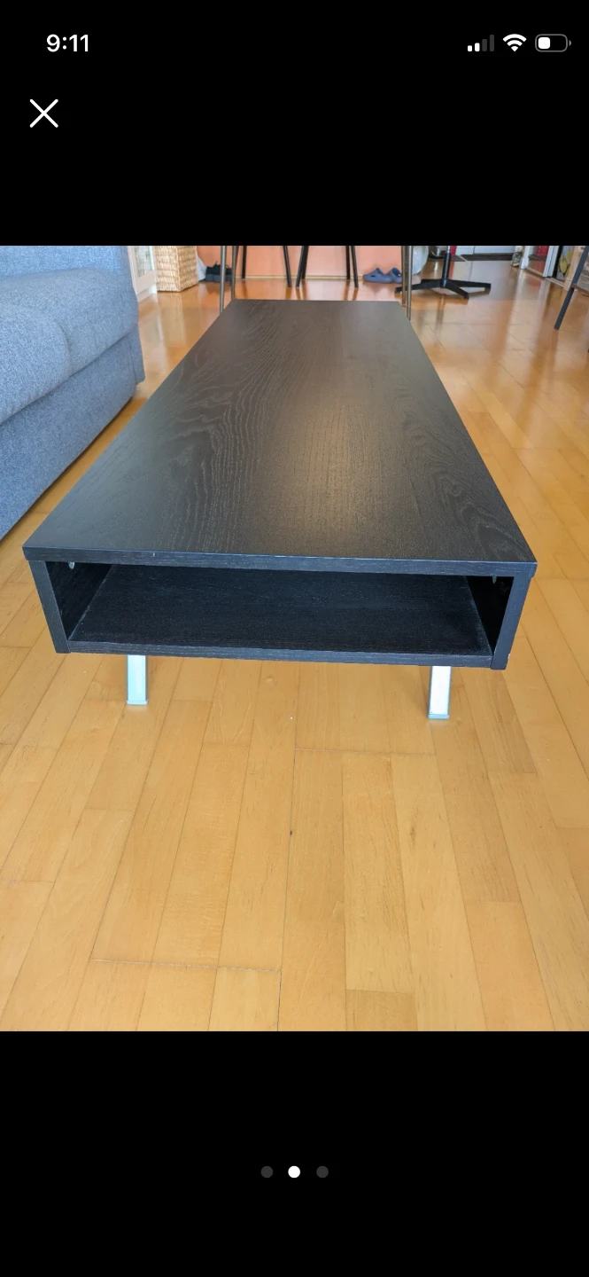 Modern Black Coffee Table with Storage - photo 2