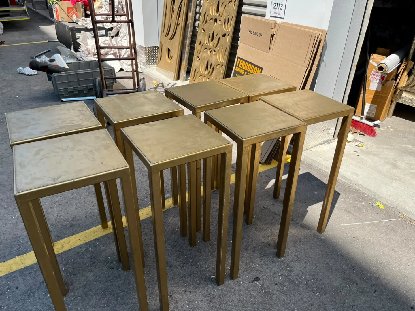 Set of 8 Gold Side Tables - photo 3