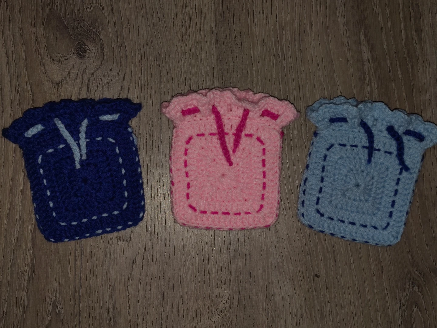 Crocheted Pouch Bags (Set of 3) $12 each