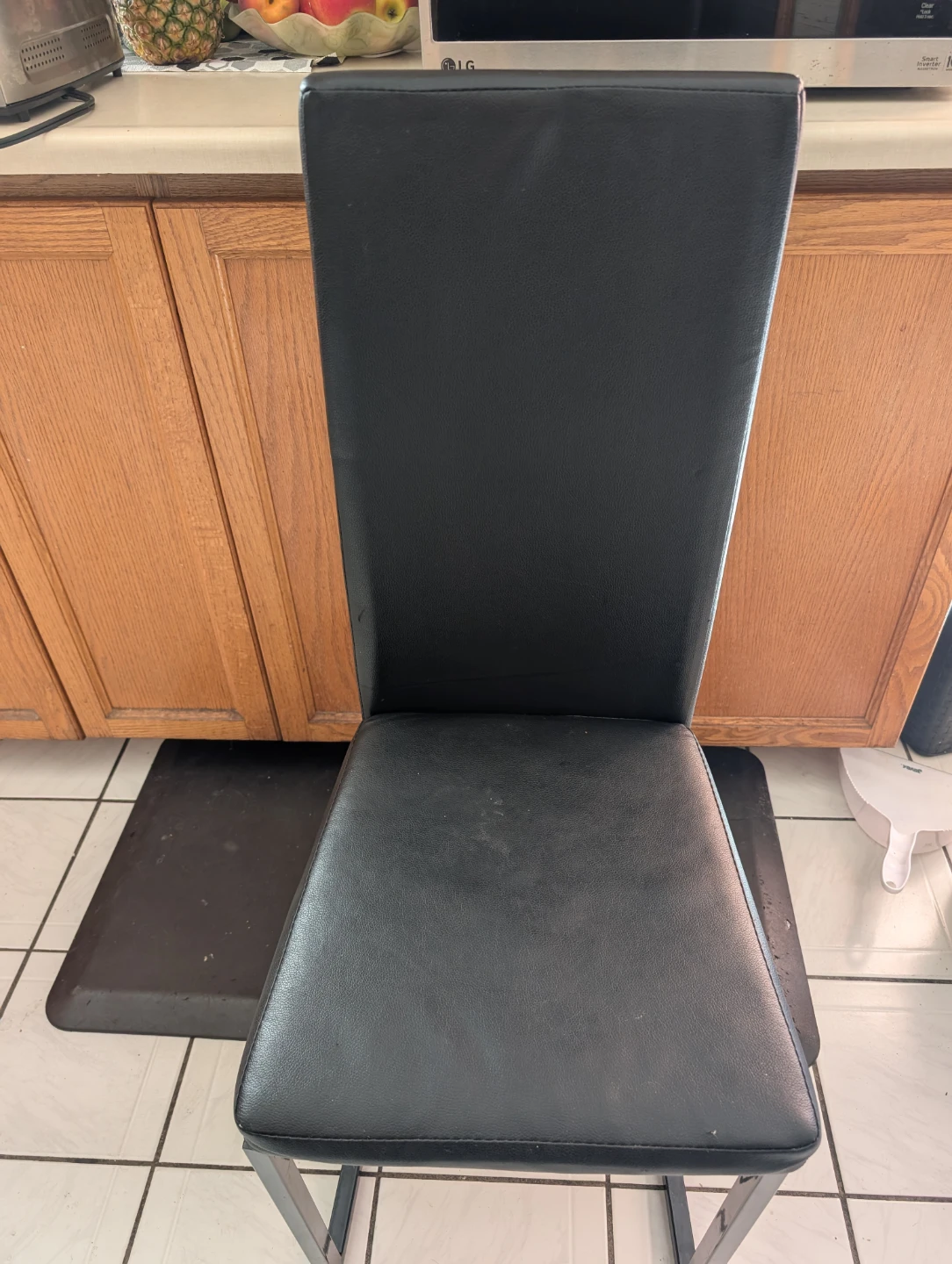Black Faux Leather Dining Chair