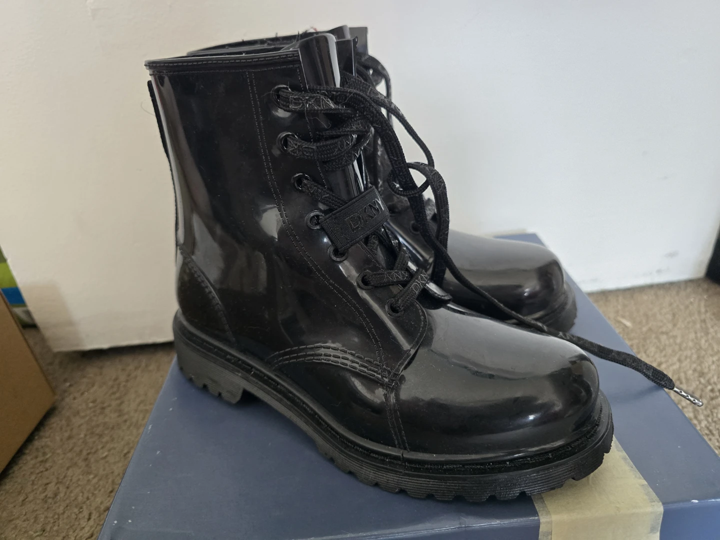 DKNY Black Lace-Up Boots