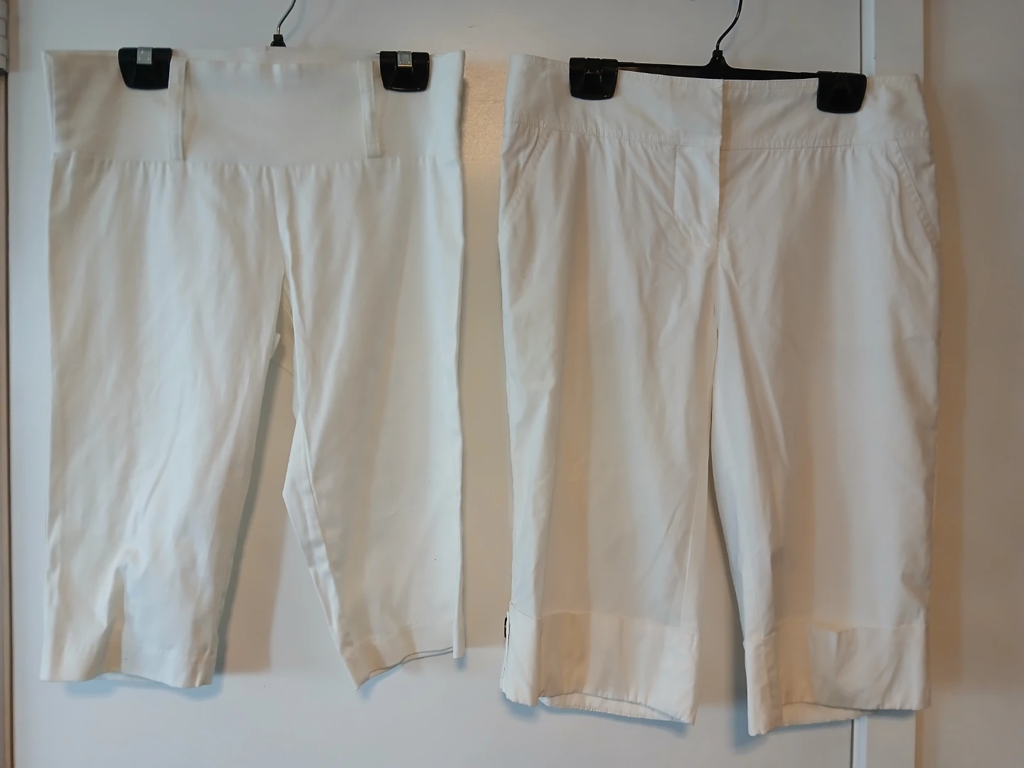 Seduction XS & Bebe Size 4 White Capri Pants available. $5 EACH.