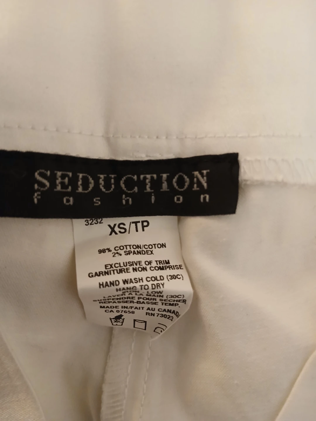 Seduction XS & Bebe Size 4 White Capri Pants available. $5 EACH. - photo 2