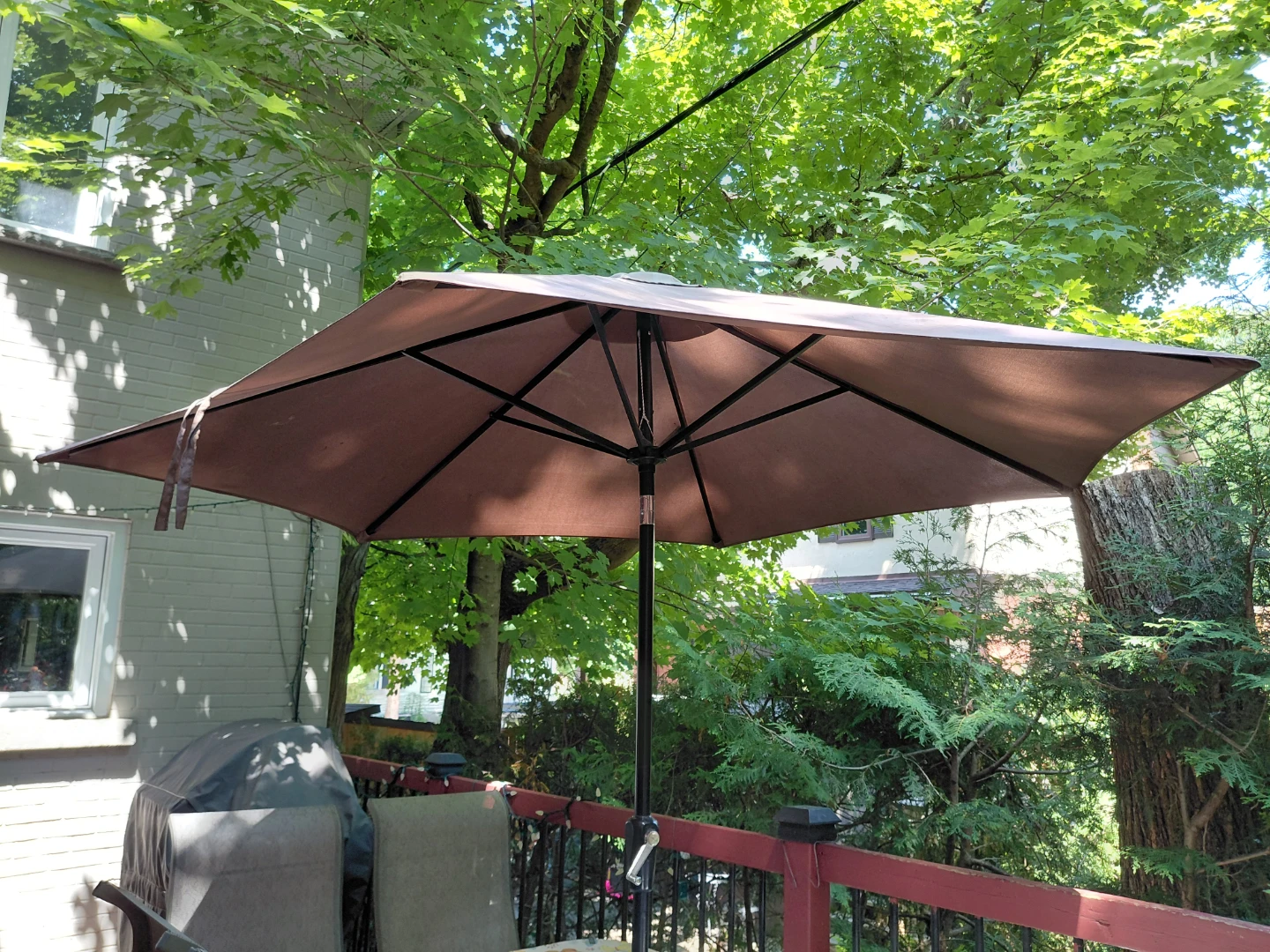 Full Patio Set Table Chairs and Foldable Umbrella - photo 2