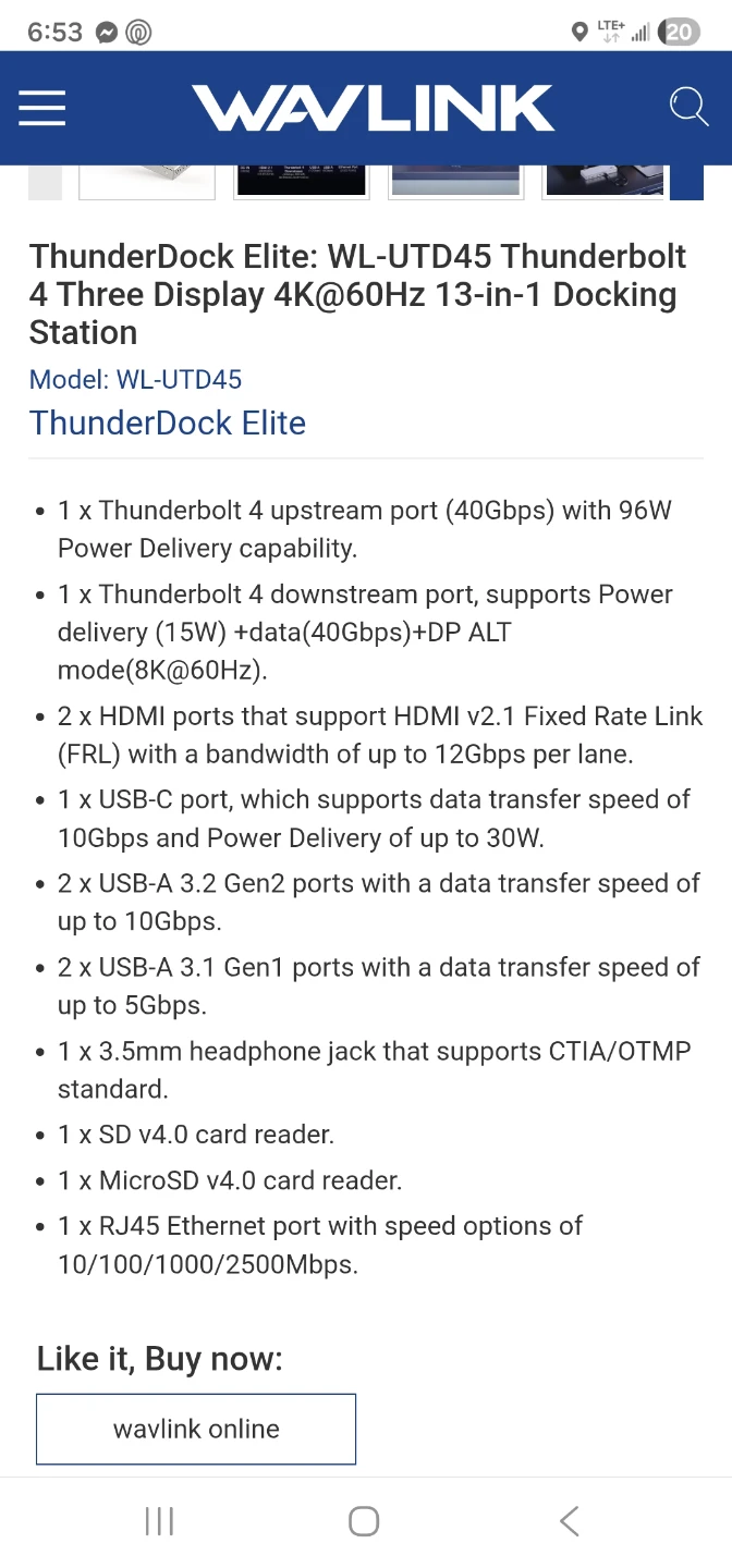 Wavlink Thunderbolt 4 Docking Station - photo 2