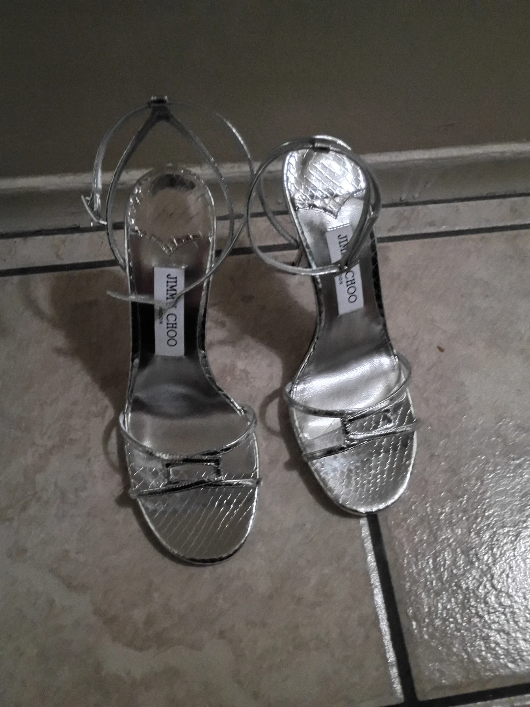 Jimmy Choo Silver Heeled Sandals