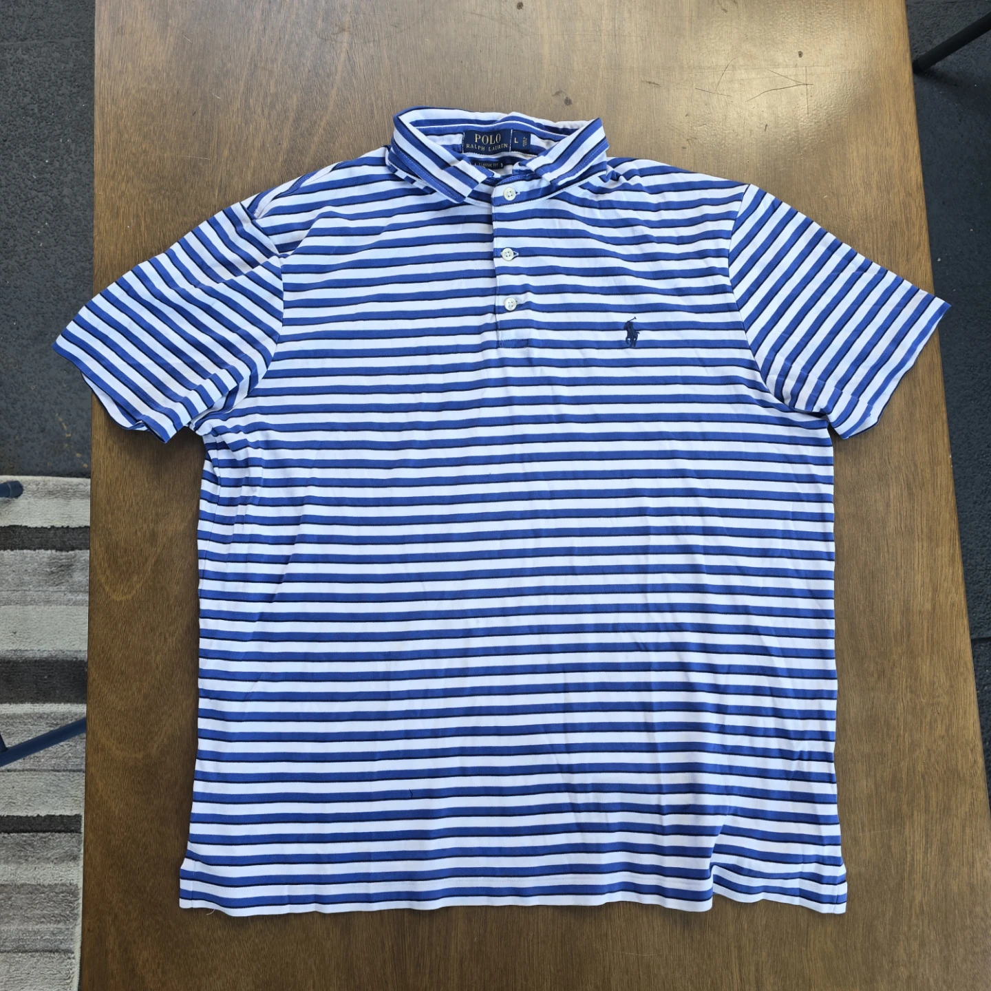 Polo Ralph Lauren Blue & White Striped Polo Shirt
