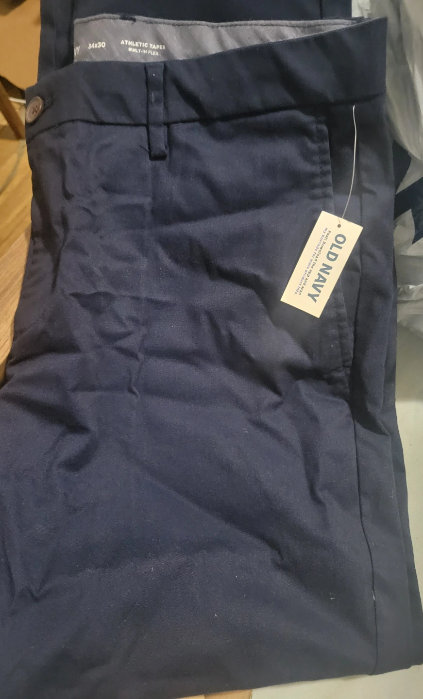 2 pairs Old Navy Athletic Taper Pants 34x30 Navy Blue - photo 4