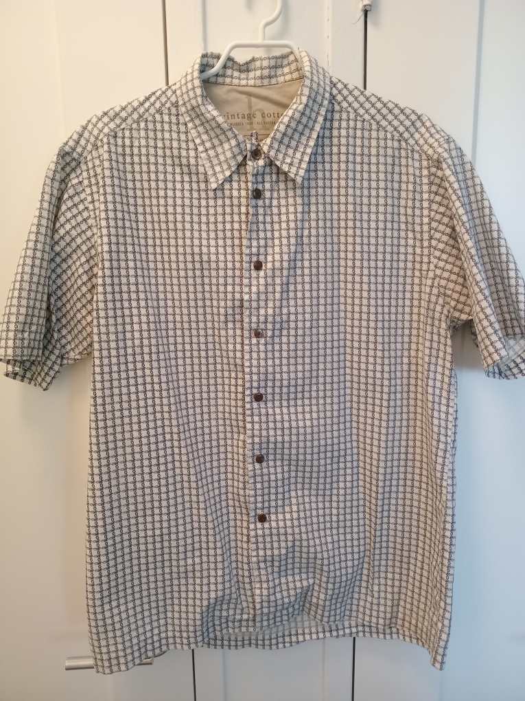 Vintage Cotton Short Sleeve Button-Up Shirt
