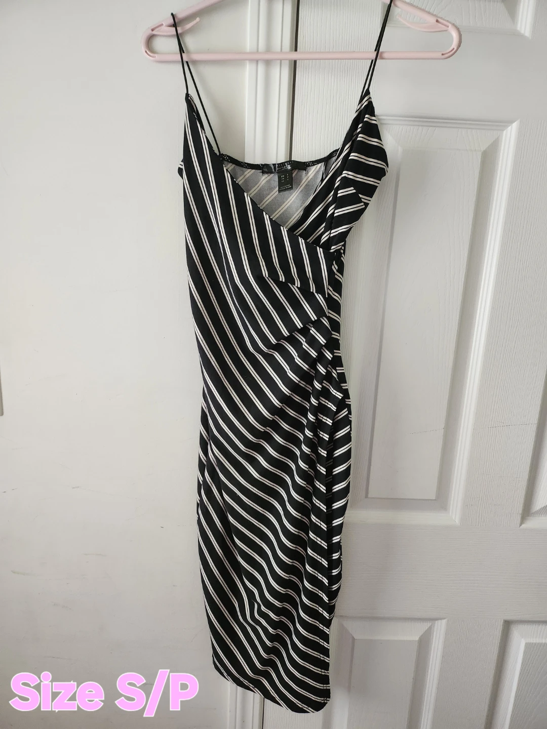 Black and White Striped Midi Dress
