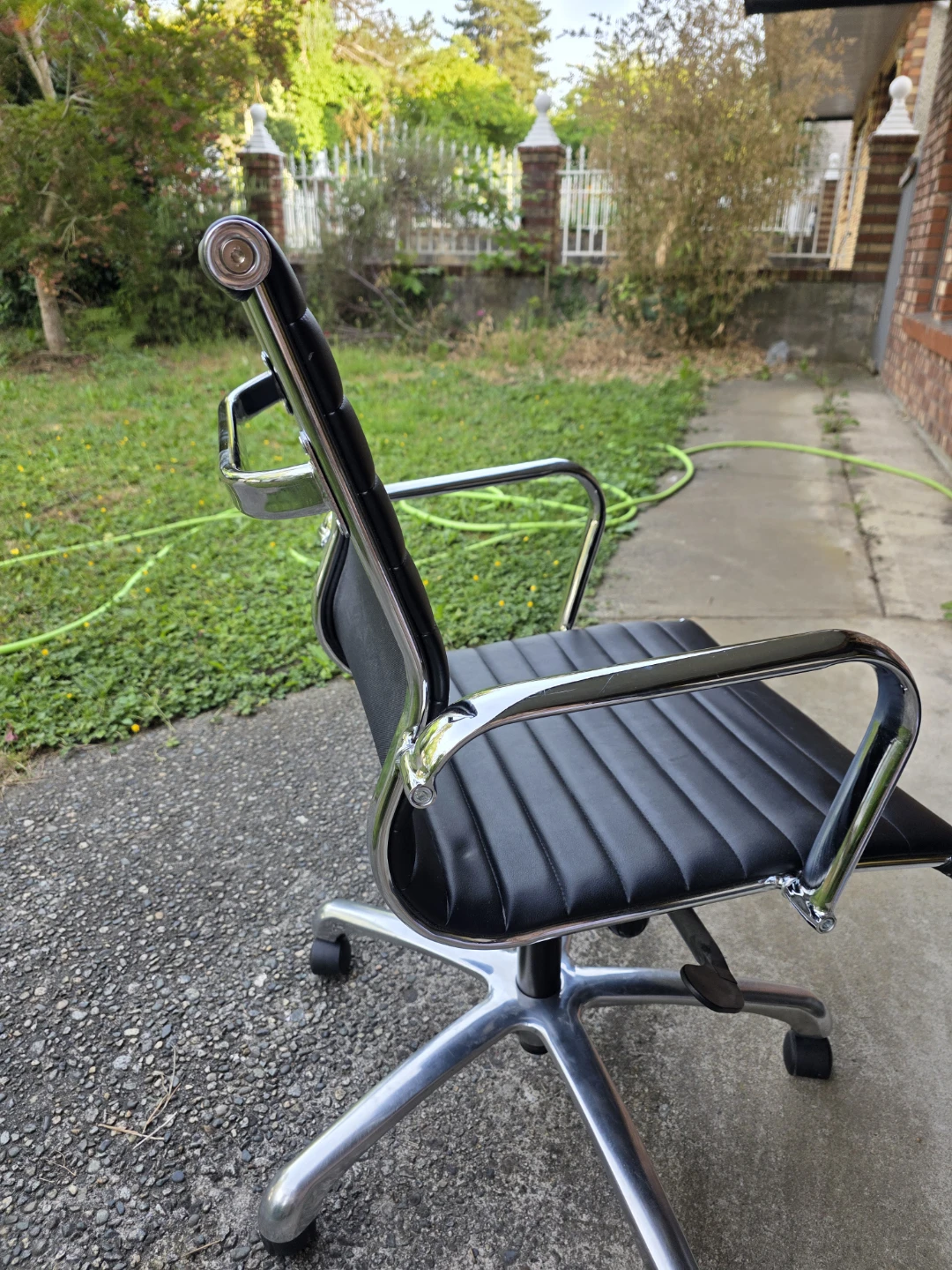 Black Executive Office Chair with Chrome Accents - photo 5
