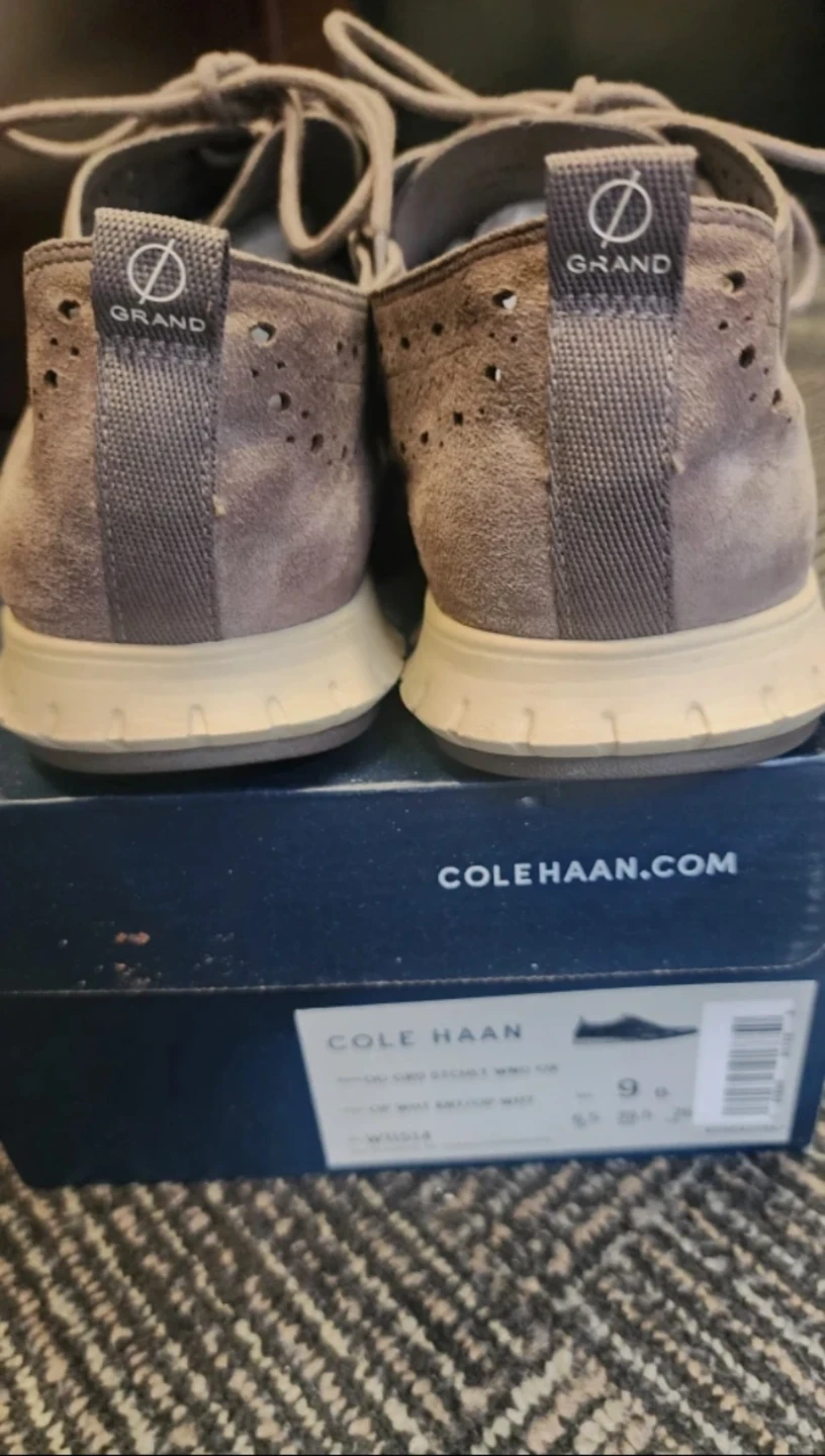 Cole Haan Grand Wingtip Oxford Shoes - Grey Suede Women's - photo 4
