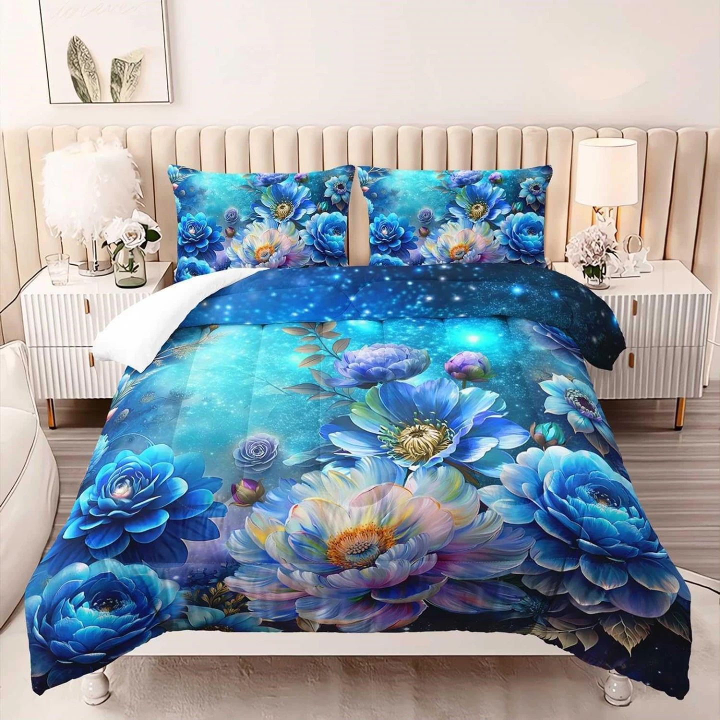 Blue Floral Duvet Cover Set - photo 2