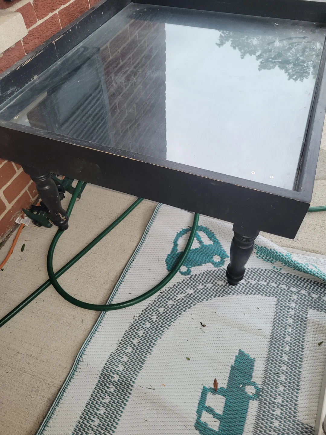 Vintage Display Table with Glass Top
