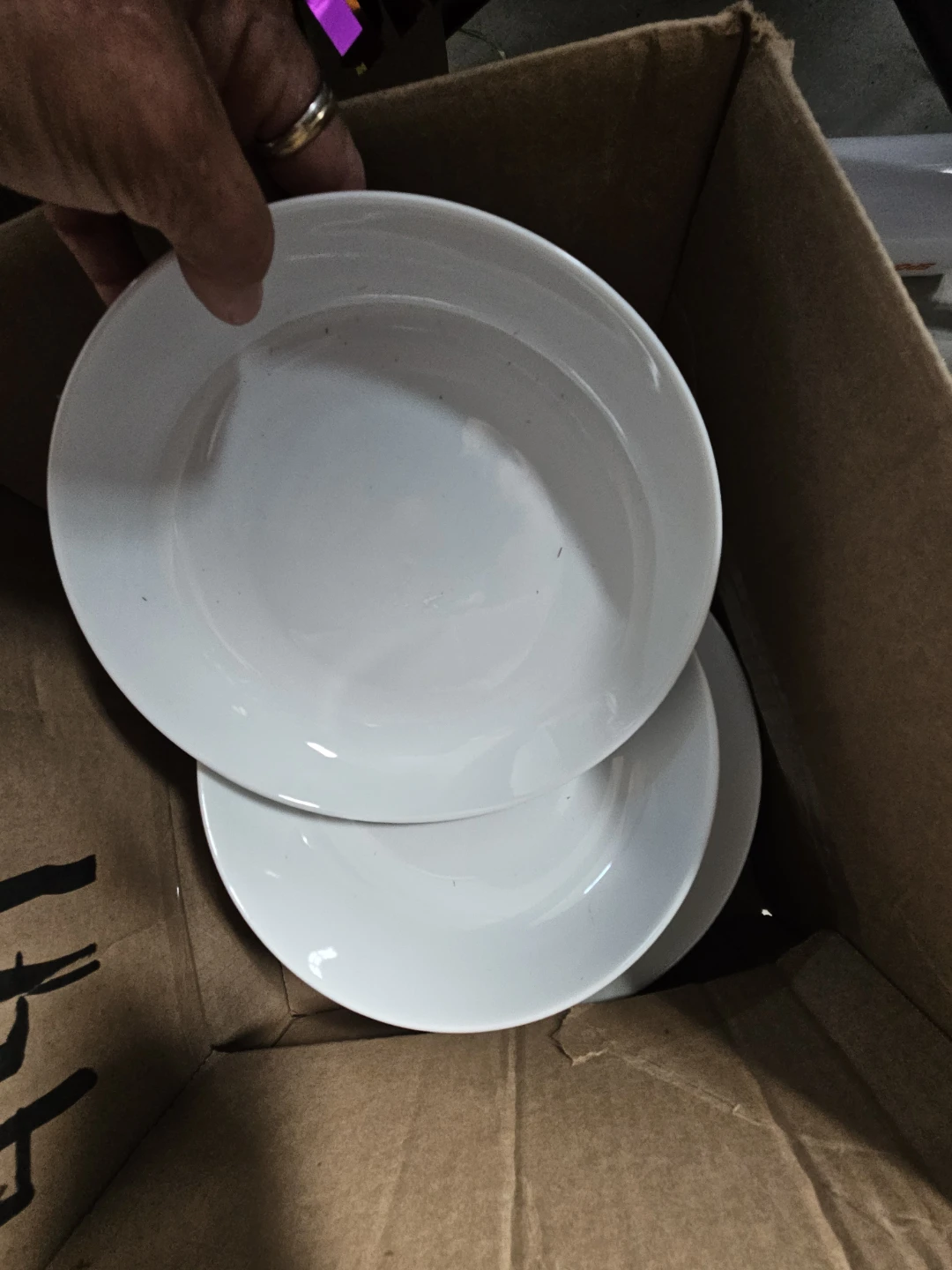 Set of Over and Back White Porcelain Plates - photo 5