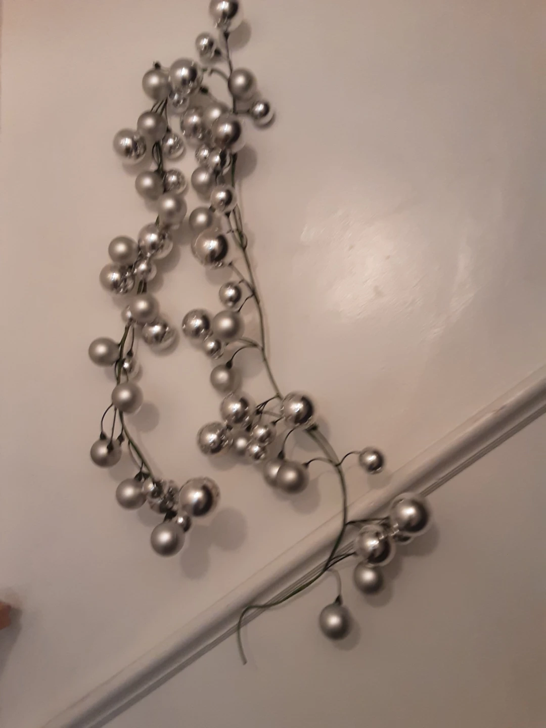 Two Silver Ornament Garlands, 70 inch
