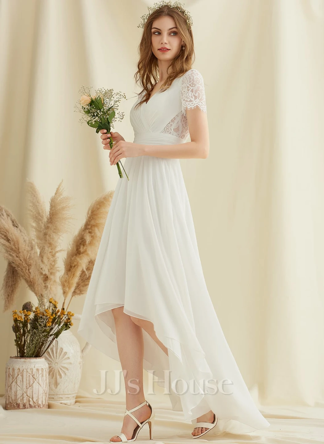 JJ's House White Lace Wedding Dress